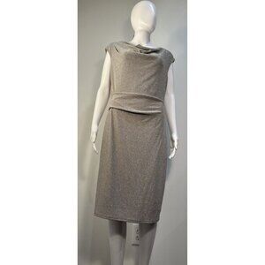 JESSICA HOWARD Sheath Dress Sz.14 Silver Foil Cocktail, Christmas, New Years